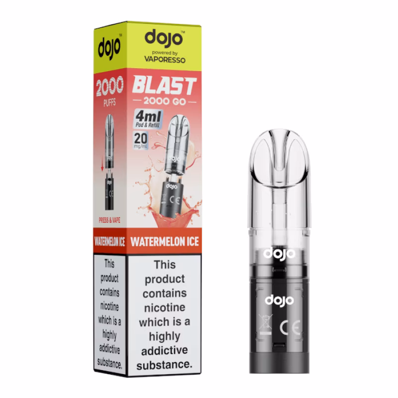 Watermelon Ice Prefilled Pod by Vaporesso Dojo Blast 2000 Go
