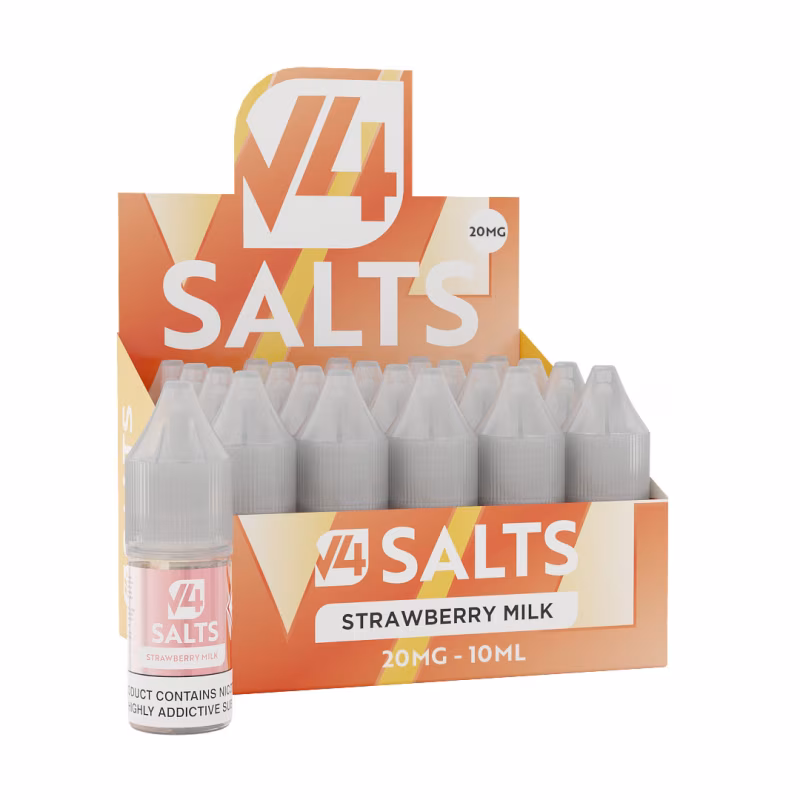 Strawberry Milk Nic Salt E-Liquid by V4 Vapour - 20 Pack