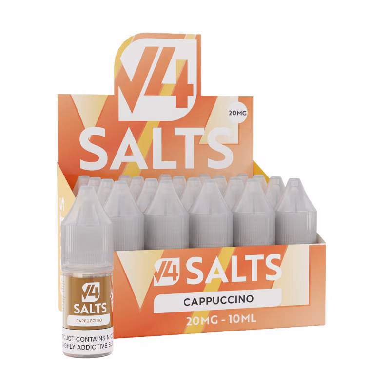 Cappuccino Nic Salt E-Liquid by V4 Vapour - 20 Pack