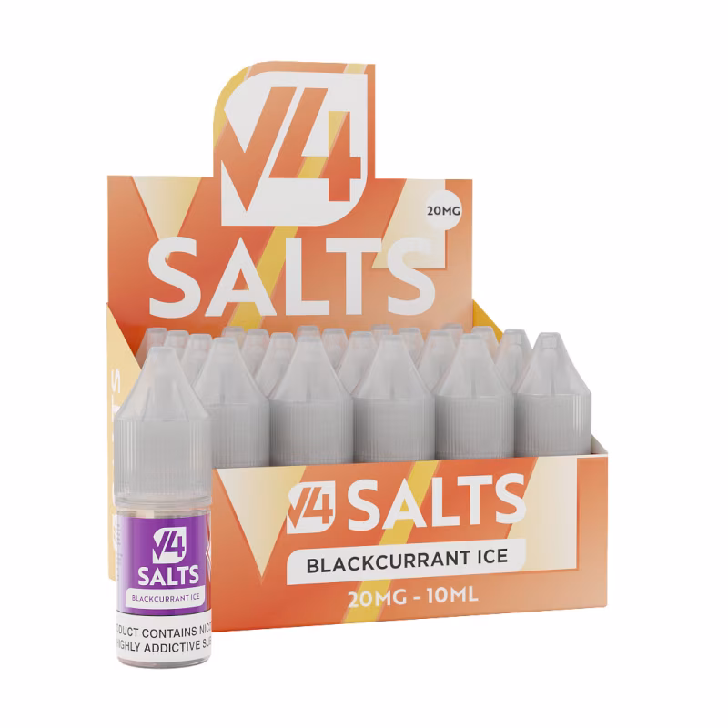 Blackcurrant Ice Nic Salt E-Liquid by V4 Vapour - 20 Pack